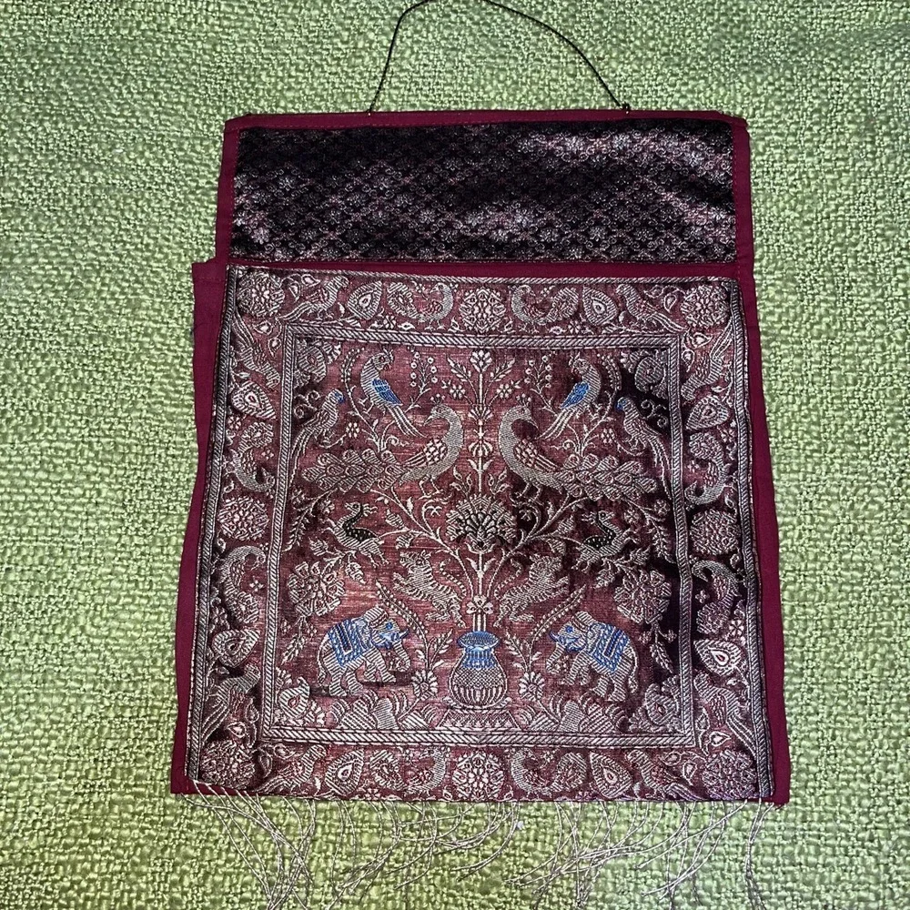 Silk Wall Hanging Tapestry Pocket Brocade Pocket Letter‎ , Magazine , 13x10,